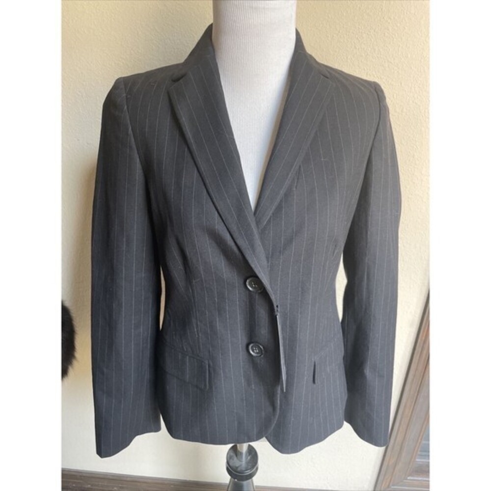Banana Republic Blazer Womens 4P Black Wool Blend Business Formal NWT $178